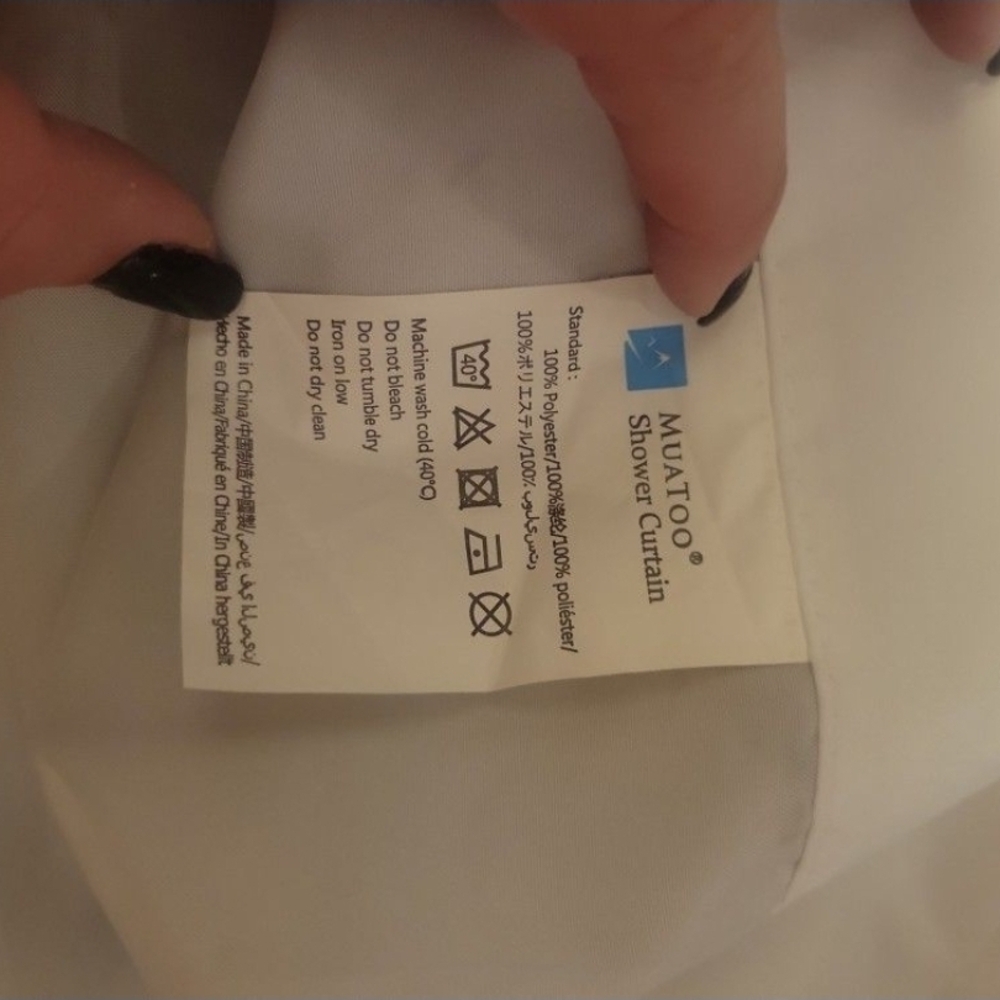 Marble Pattern Shower Curtain - Picture 3 of 4